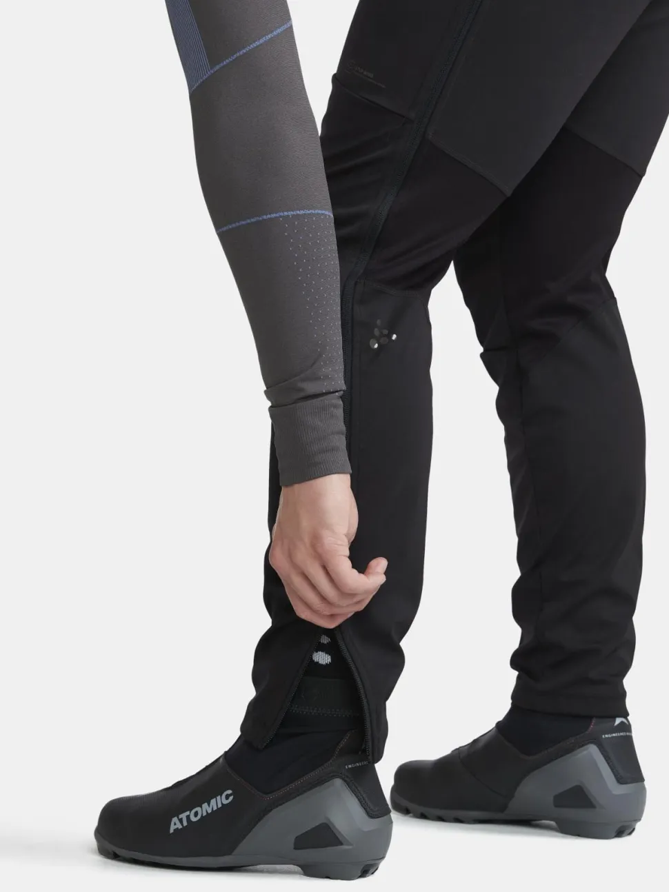 MENS CORE XC SKI TRAINING FZ PANTS - Black