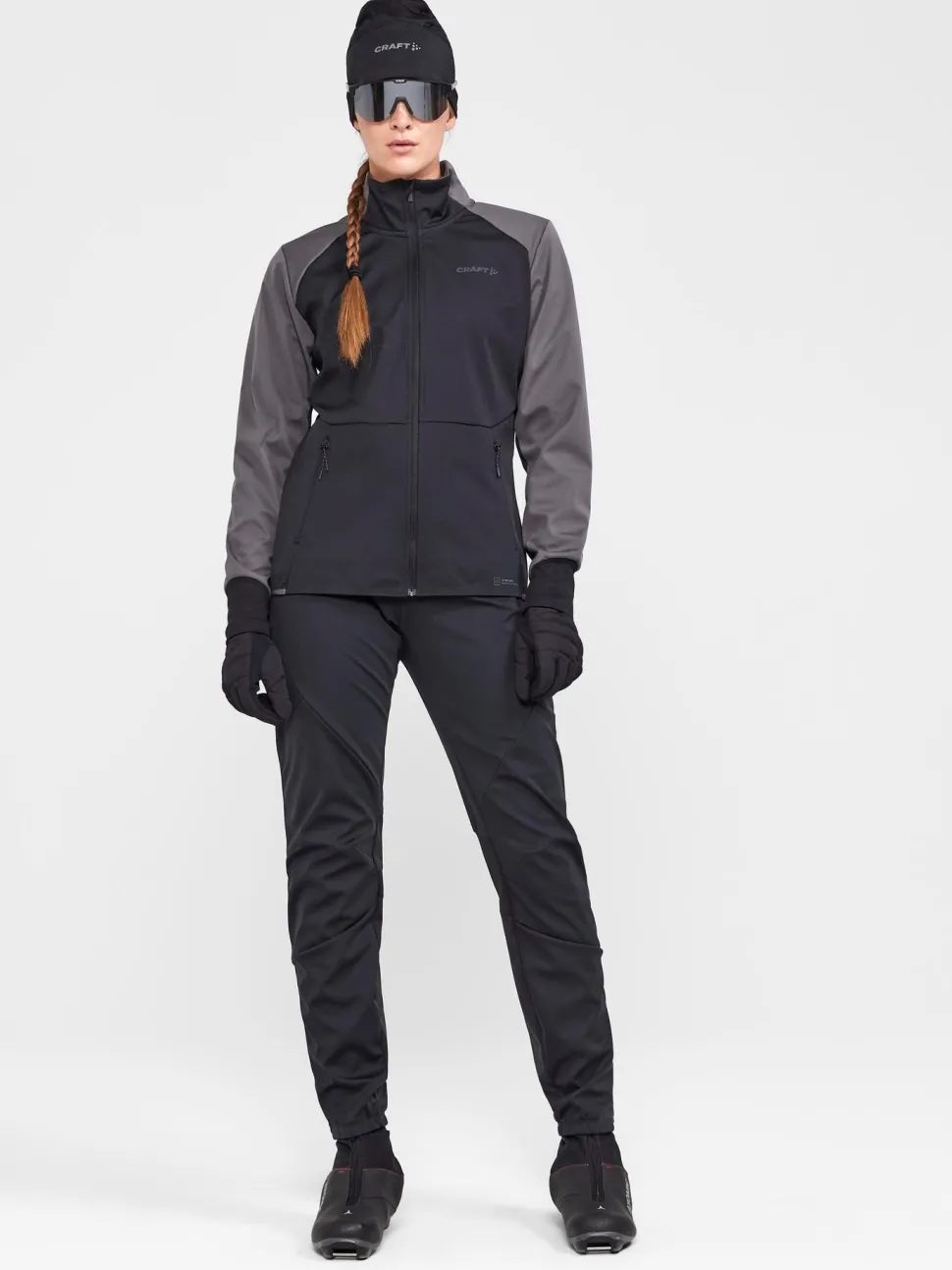 WOMENS CORE XC SKI TRAINING FZ PANTS - Black